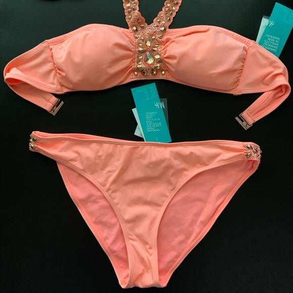 Beaded Coral Bikini - Picture 2 of 2